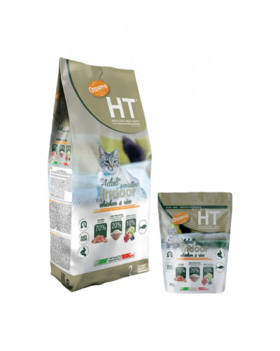 Корм Холістік класу для дорослих ледачих котів з курчам "HT CAT ADULT SENSITIVE INDOOR CHICKEN & RICE"